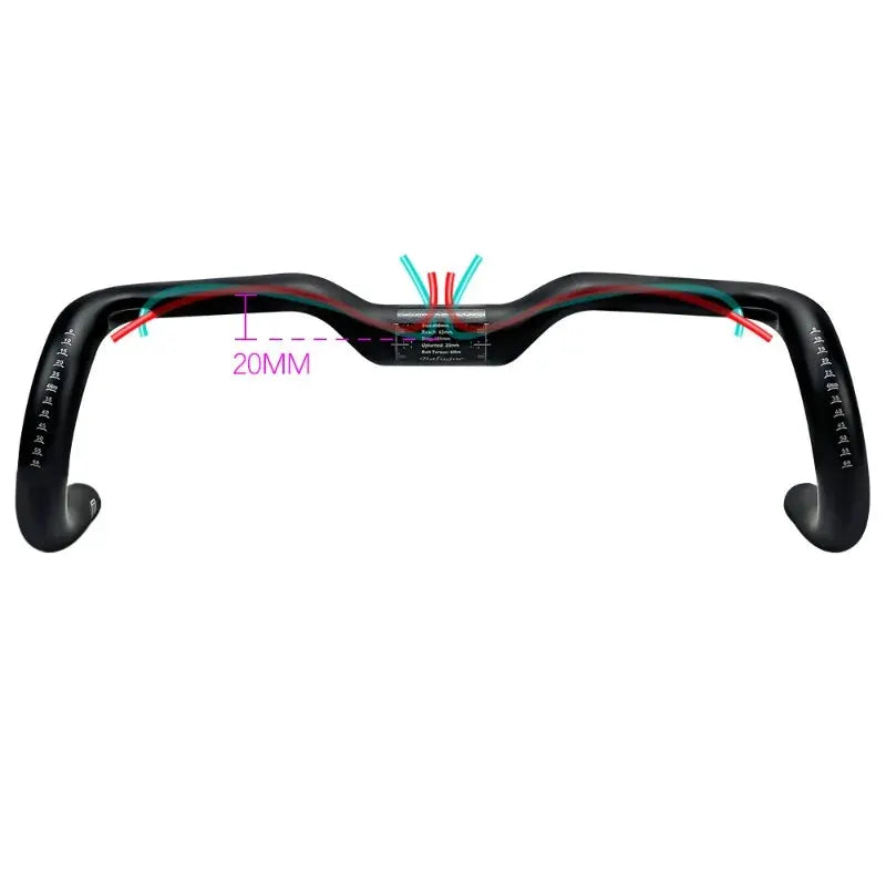 BALUGOE Ergonomic Carbon Road Bicycle Drop Handlebar Ultralight 380-420mm Width Matte Black Racing Road Bike Bent Bar 31.8mm by InterCyprus Trading Ltd