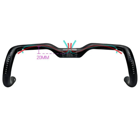 BALUGOE Ergonomic Carbon Road Bicycle Drop Handlebar Ultralight 380-420mm Width Matte Black Racing Road Bike Bent Bar 31.8mm by InterCyprus Trading Ltd