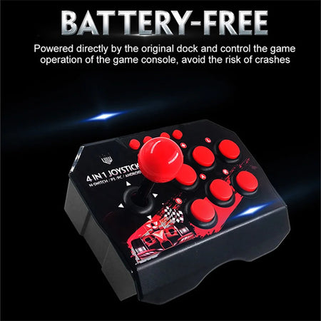 4 in 1 Retro Arcade Station Fighting Stick - USB Joystick Controller for PS3/Switch/PC/Android