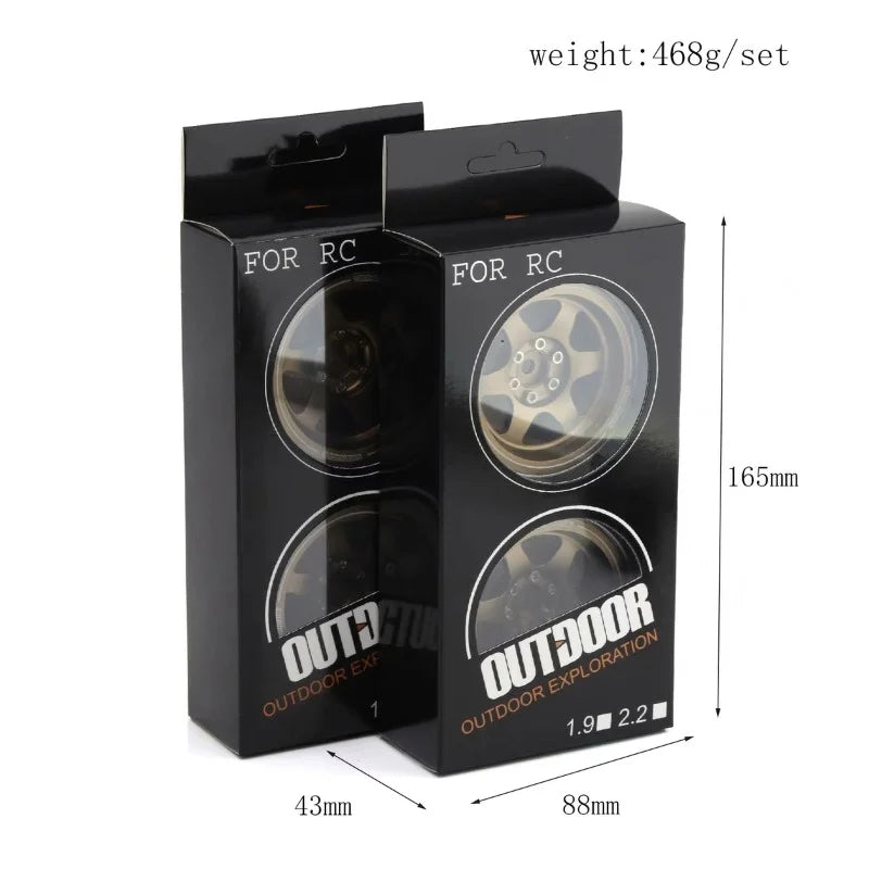 4Pcs 2.2in Simulated Metal Wheel Hubs &ndash; Easy To Control