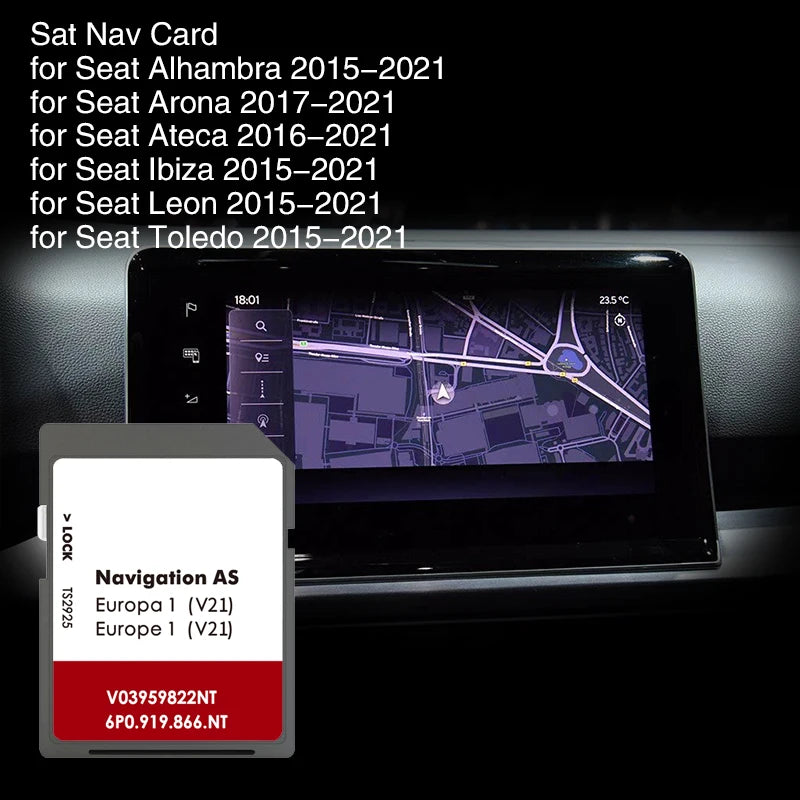 AS V21 MIB2 SD Card &ndash; 32GB 2025 Seat Navigation Maps CHINA / for SEAT AS V21