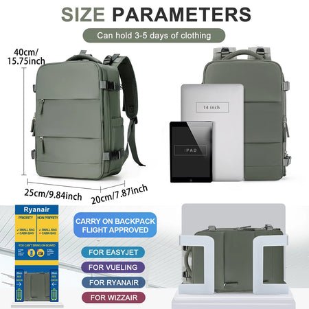 Anti Theft Cabin Travel Backpack &ndash; Ultra Lightweight