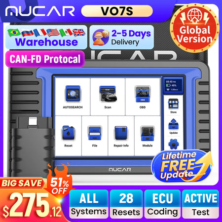 MUCAR VO7S VO7 &ndash; Bidirectional ECU Coding and CANFD OBD2