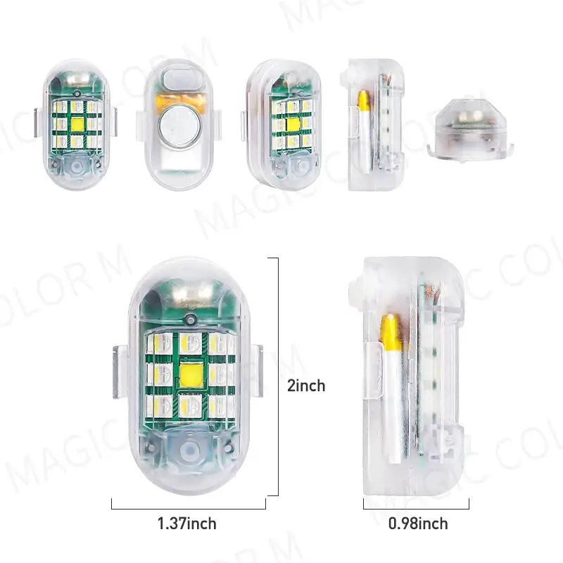 2PCS Wireless LED Strobe Light Remote Control Warning Lamp Flash Indicator Anti-collision For Car Auto Motorcycle Drone Cruise by InterCyprus Trading Ltd