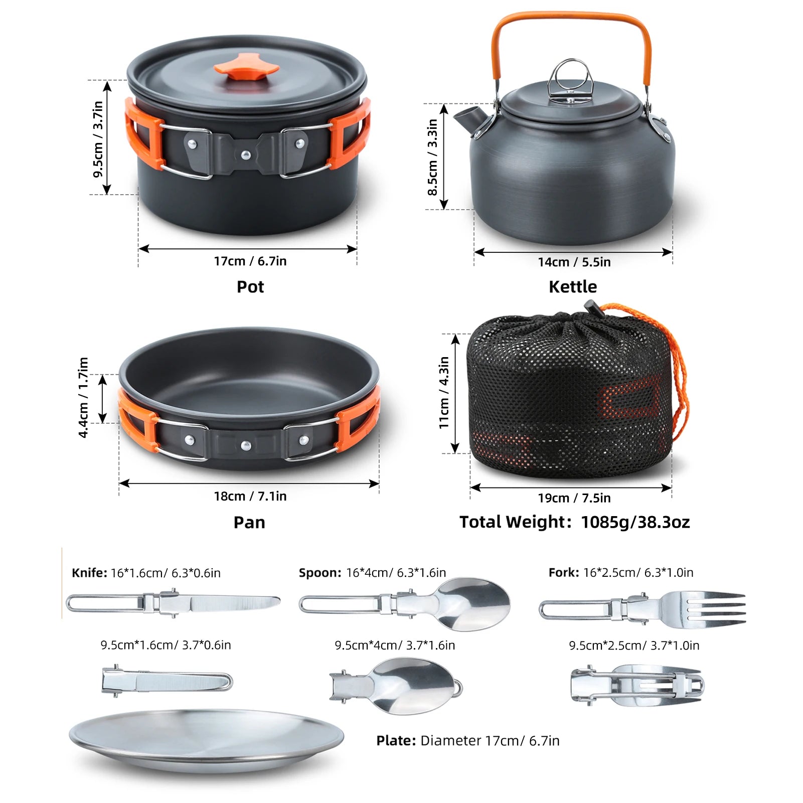 Outdoor Camping Cookware Set &ndash; Folding Compact Camp Cookware