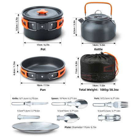 Outdoor Camping Cookware Set &ndash; Folding Compact Camp Cookware