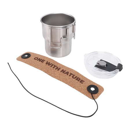 Camping Cup Outdoor 300ml &ndash; Foldable Handle And Cork Cover