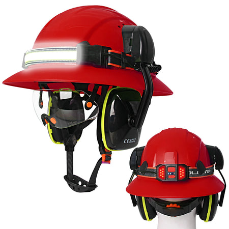 CE Full-Brim Safety Cap &ndash; All-In-One Industrial Helmet Red