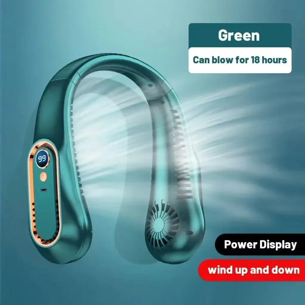 Neck Bladeless Fan Mini &ndash; Ultra Quiet Portable USB Fan Green