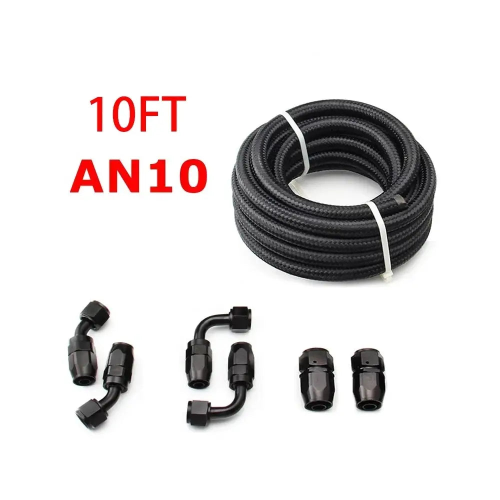 3M AN6/AN8/AN10 CPE Oil Fuel Fittings Hose End 0+45+90+180 Degree Oil Adaptor Kit AN6 Braided Oil Fuel Hose Line With Clamps by InterCyprus Trading Ltd
