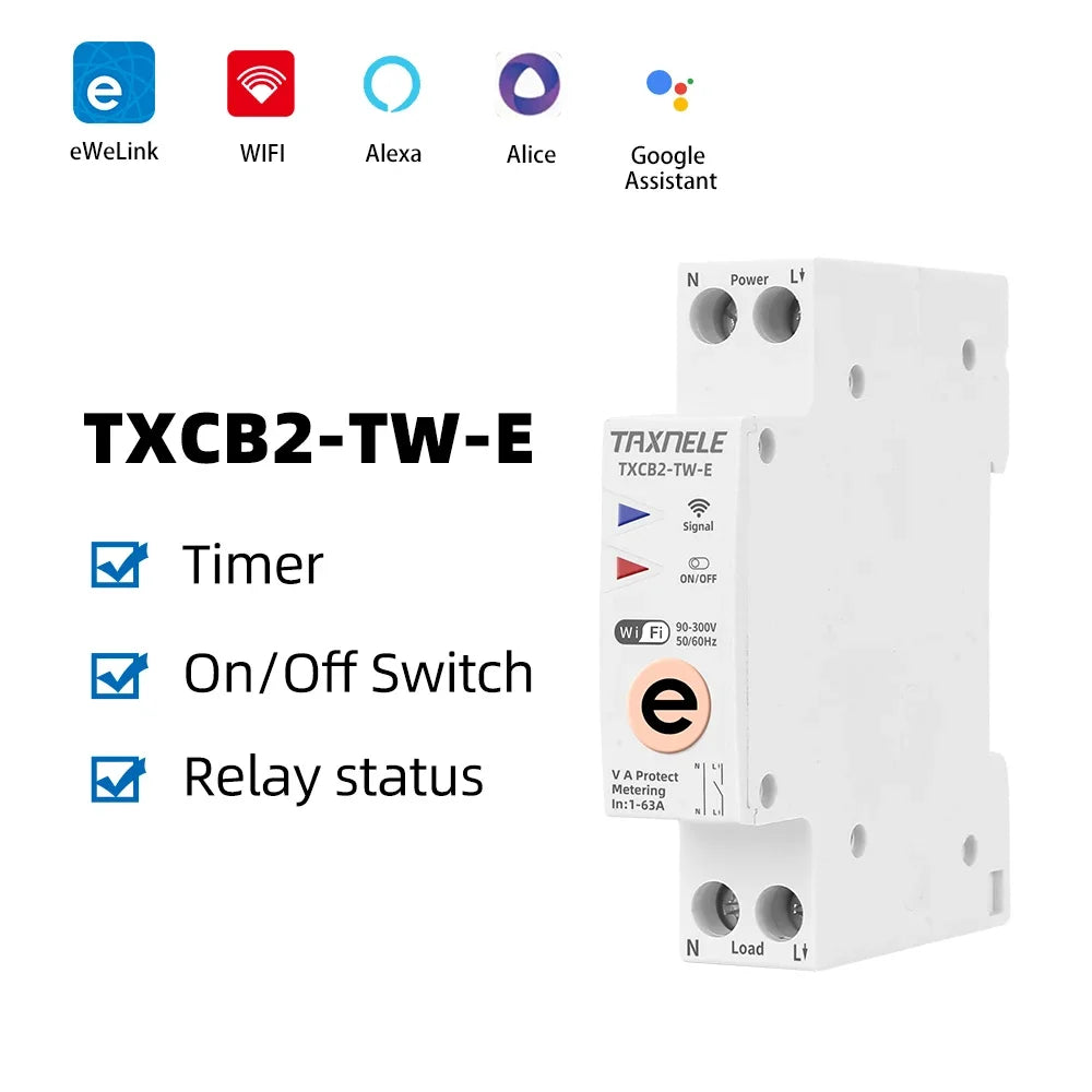 APNEU WiFi Smart Circuit Breaker with Energy Meter and Remote Control