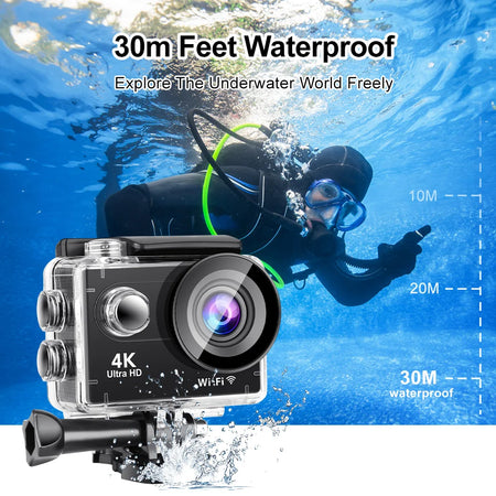 Action Camera 4K 60fps &ndash; Waterproof and Remote Control Function