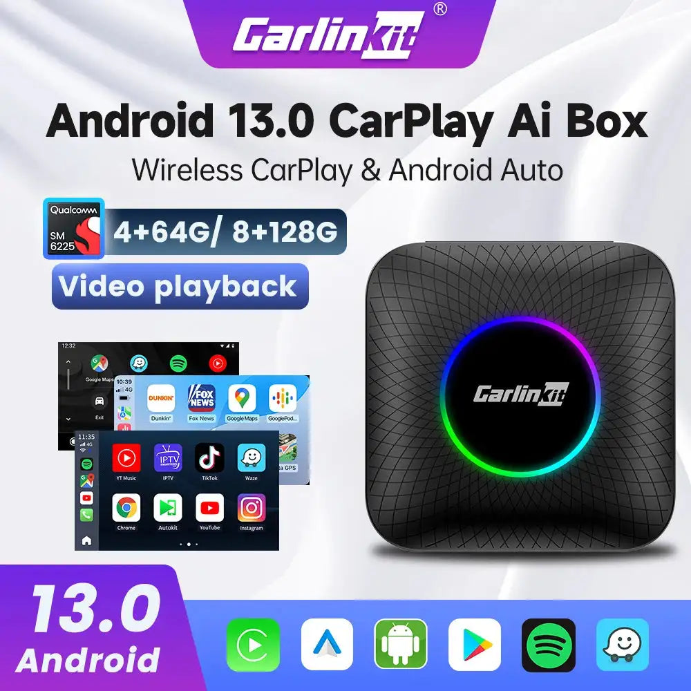 Carlinkit Android 13 CarPlay TV Box Netflix YouTube 128GB