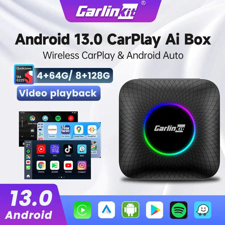 Carlinkit Android 13 CarPlay TV Box Netflix YouTube 128GB