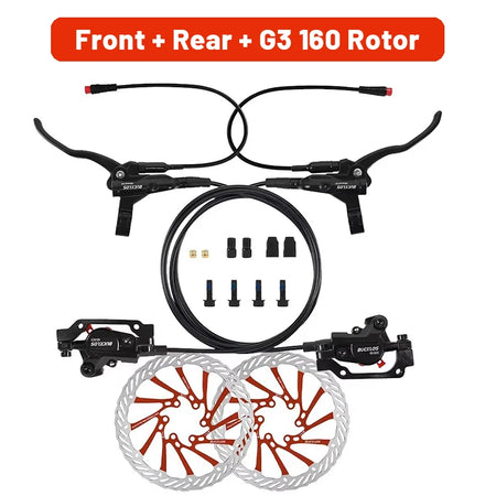 Bucklos Brakes 2 Piston For Electric Bicycle - G3 Rotor Brakes-160 Red