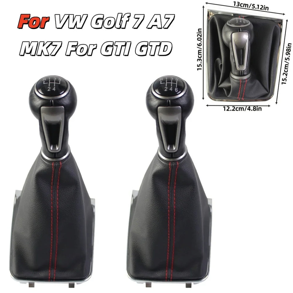Pomello del cambio in pelle VW Golf 7 MK7 con cuffia, 5/6 marce