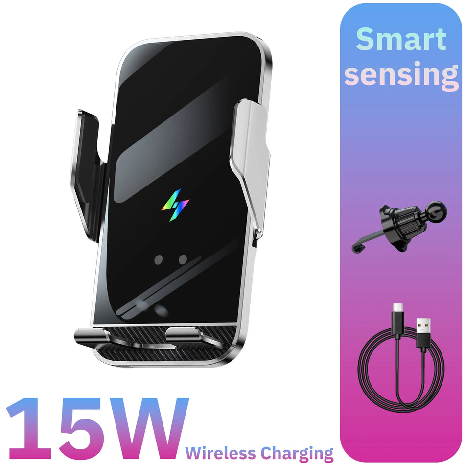 Trådlös biltelefonhållare med 360 graders rotation och smart sensor