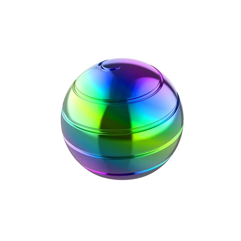 Muddy Puddles Kinetic Spinning Desk Toy - Metal Gyro for Stress Relief 55MM Rainbow