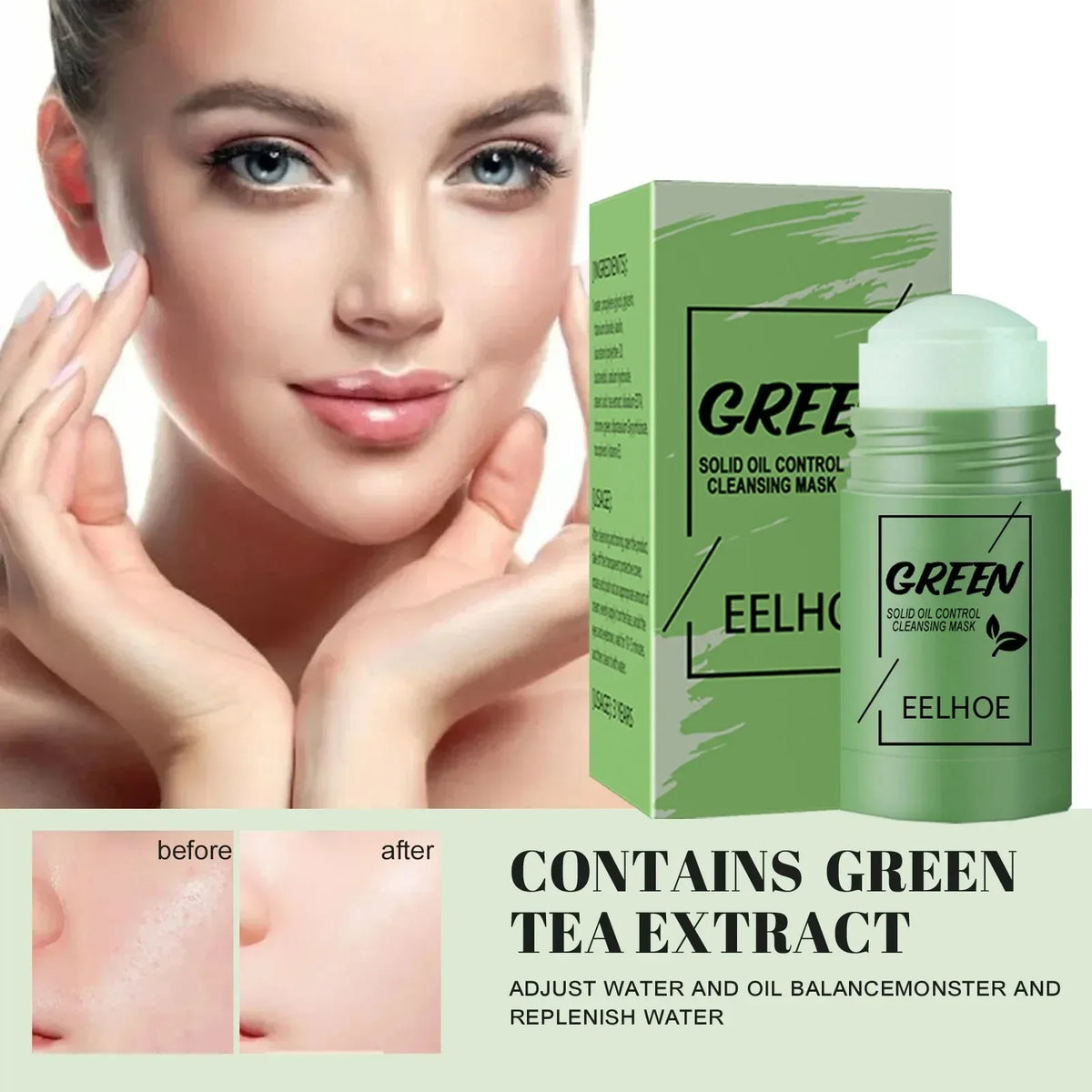 Green Tea Deep Cleansing Mask Stick | Oil Control &amp; Blackhead Removal