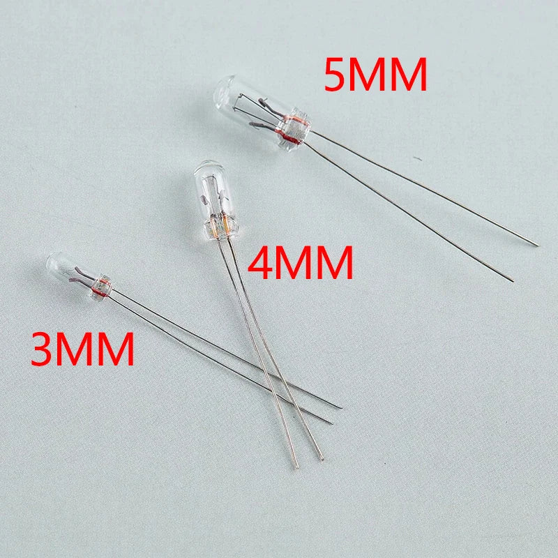 25Pcs Miniature 0.08A 3mm 4mm 5mm 12V Mini Lamp Light Bulb Edison Incandescent Filament Rice
