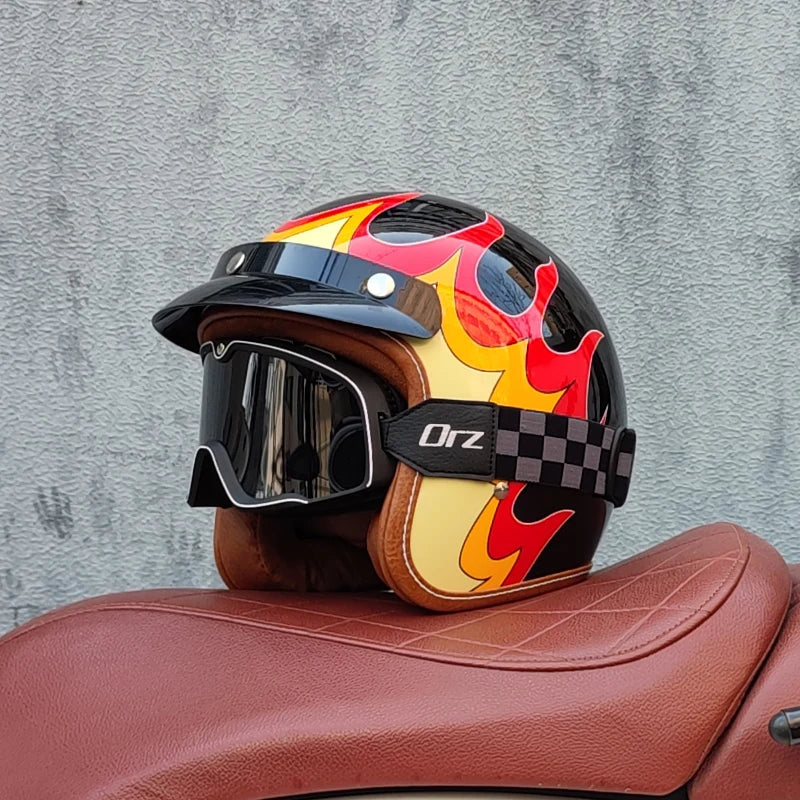 ORZ Open Face 3/4 Helmet Unisex &ndash; Lightweight DOT Certified 4 / M