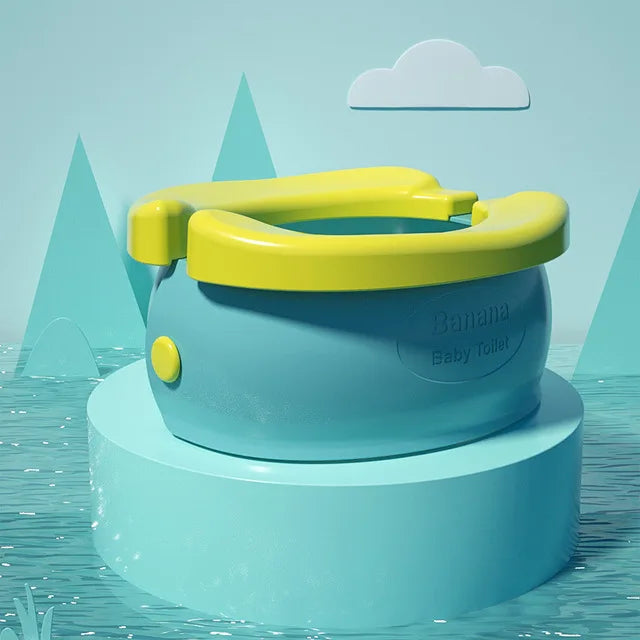 Foldable Travel Baby Potty Training Seat - Portable, Easy to Clean, Unisex green