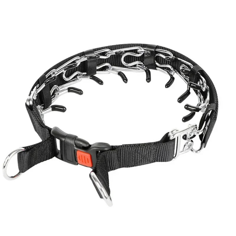 NoEnName_Null Adjustable Prong Dog Training Collar with Quick Release Buckle &amp; Nylon Cover