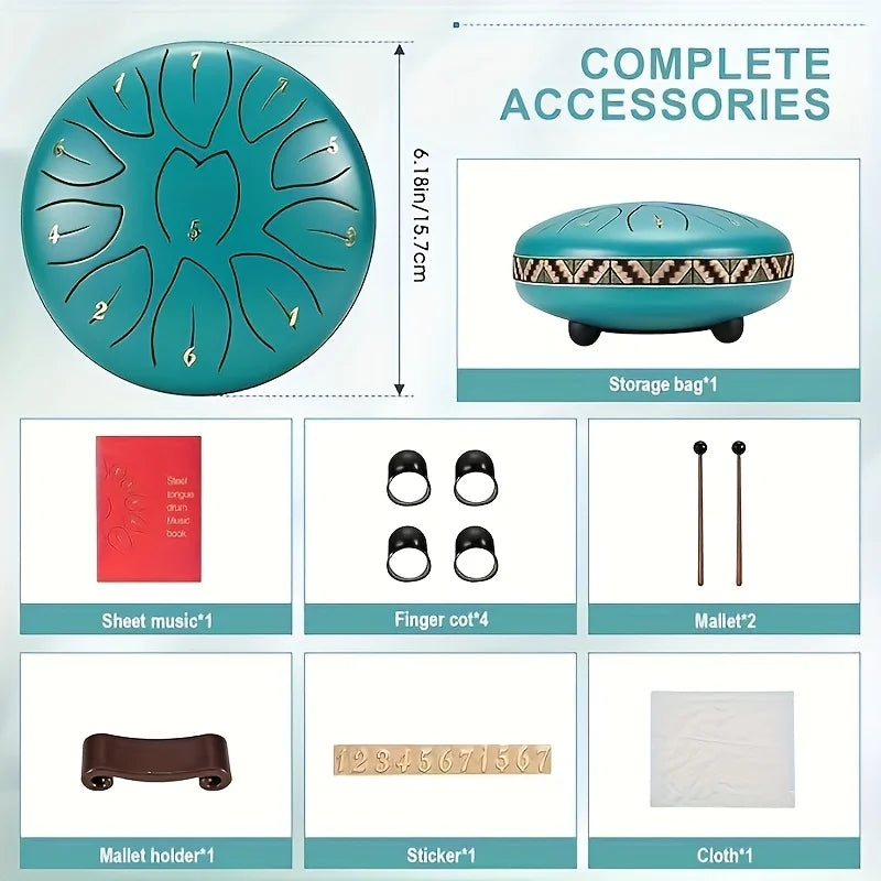 Outdoor Rain Drum 6 Inch 11 Note &ndash; Waterproof Rain Chime