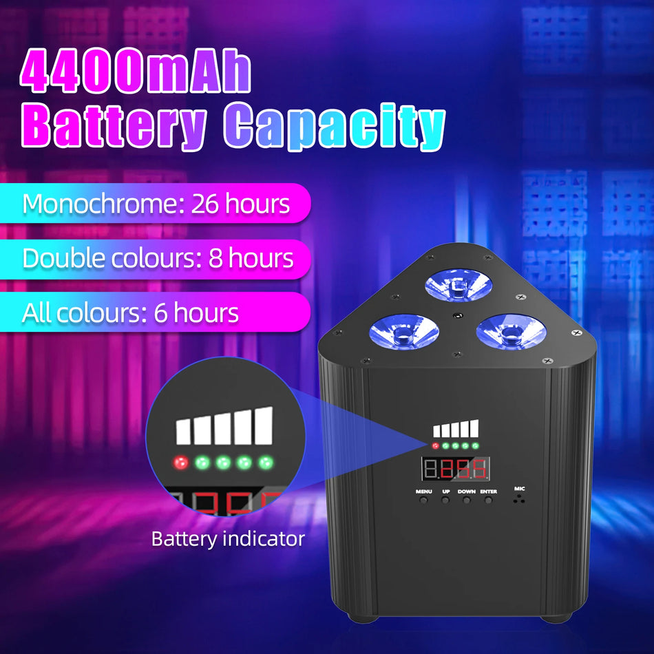 Kit de luz par inalámbrico con bolsa DMX512 estroboscópico 4 piezas 4 6 8 canales