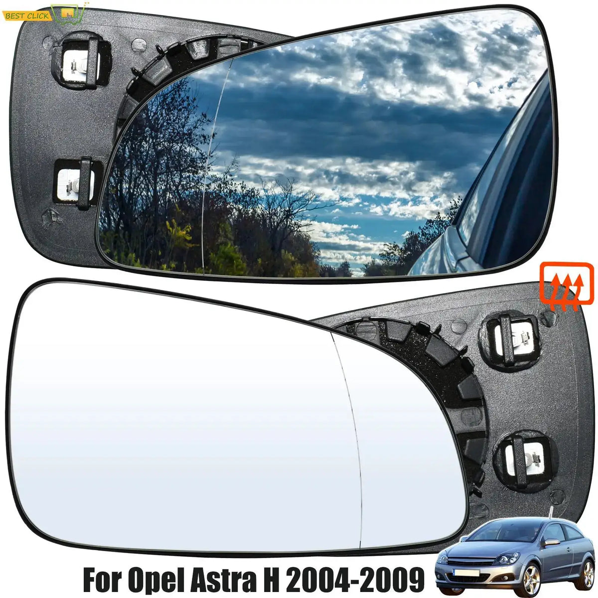 For Opel / Vauxhall / Holden Astra H 5 Mk5 2004 2005 2006 2007 2008 2009 Left Right Pair Side Door Wing Mirror Glass Heated by InterCyprus Trading Ltd
