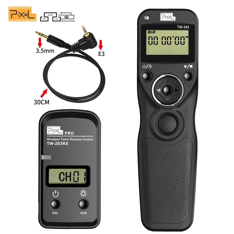 Pixel TW-283 Wireless Timer Remote Control for Canon, Nikon, Sony Cameras TW283-E3
