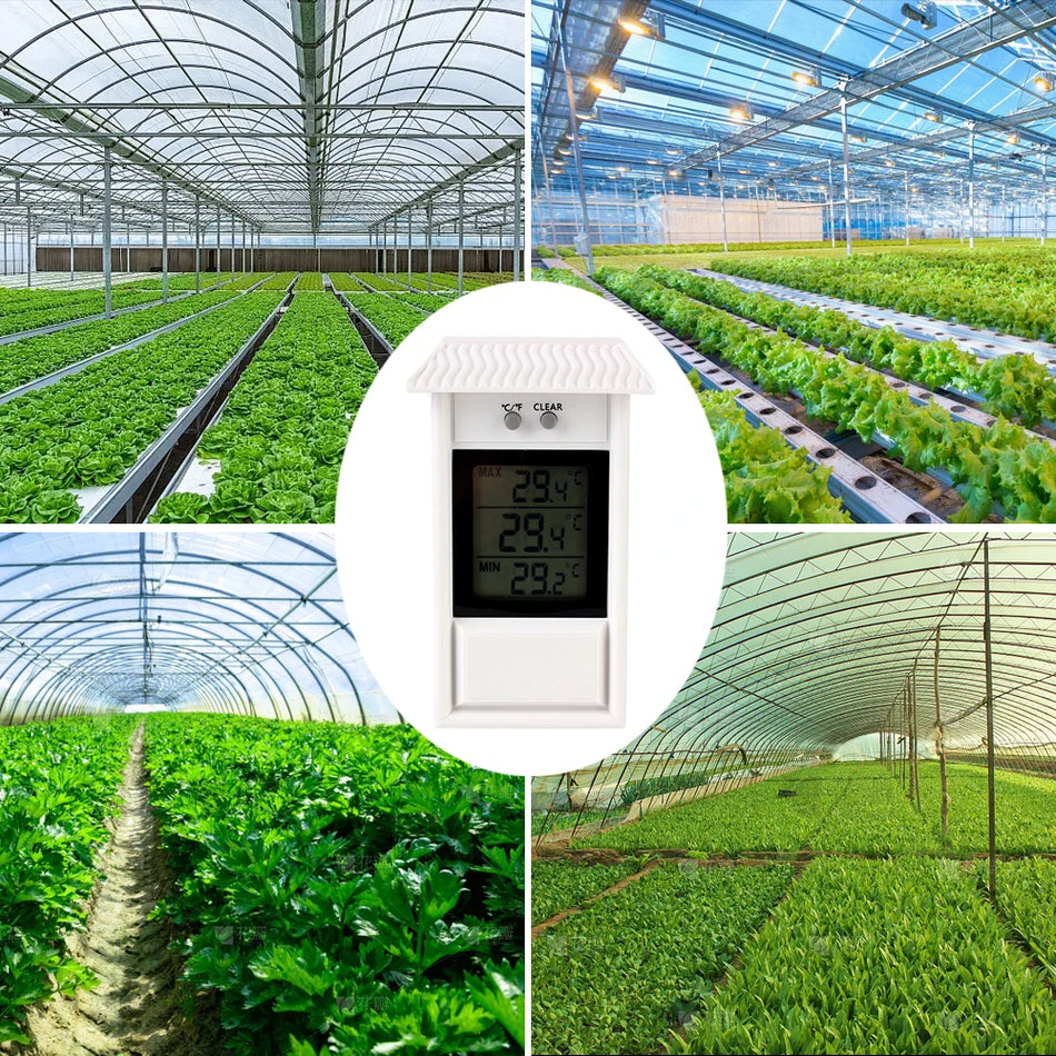 Digitālais dārza termometrs ar LCD displeju iekštelpām un ārtelpām, plastmasa
