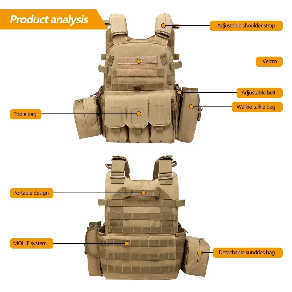 6094 Military Tactical Vest &ndash; Rugged Plate Carrier Design