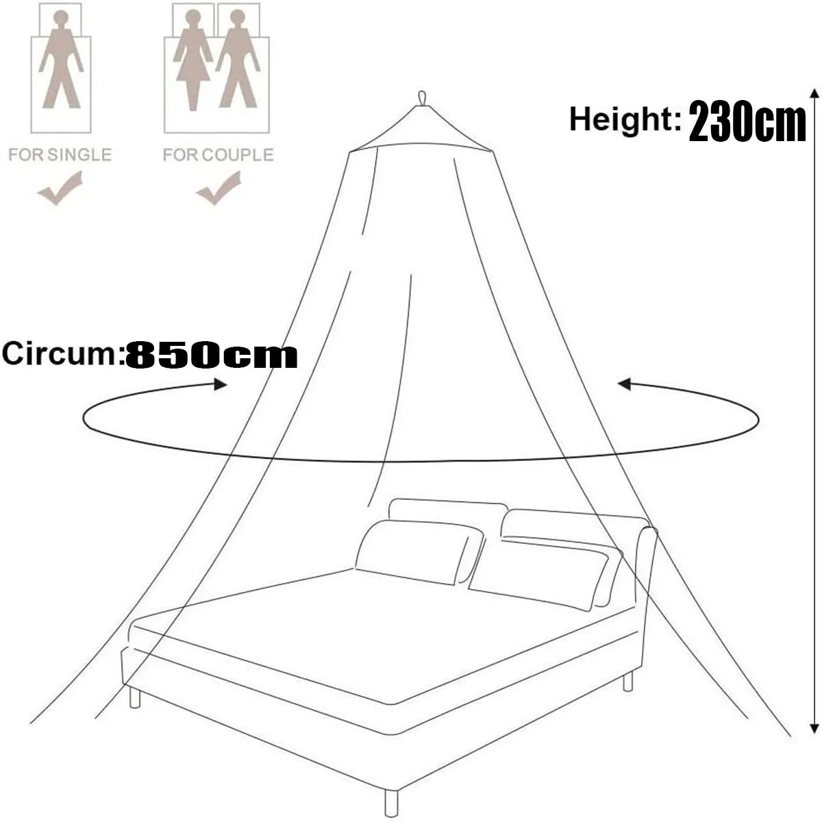 Elegant Summer Dome Mosquito Net for Double Beds