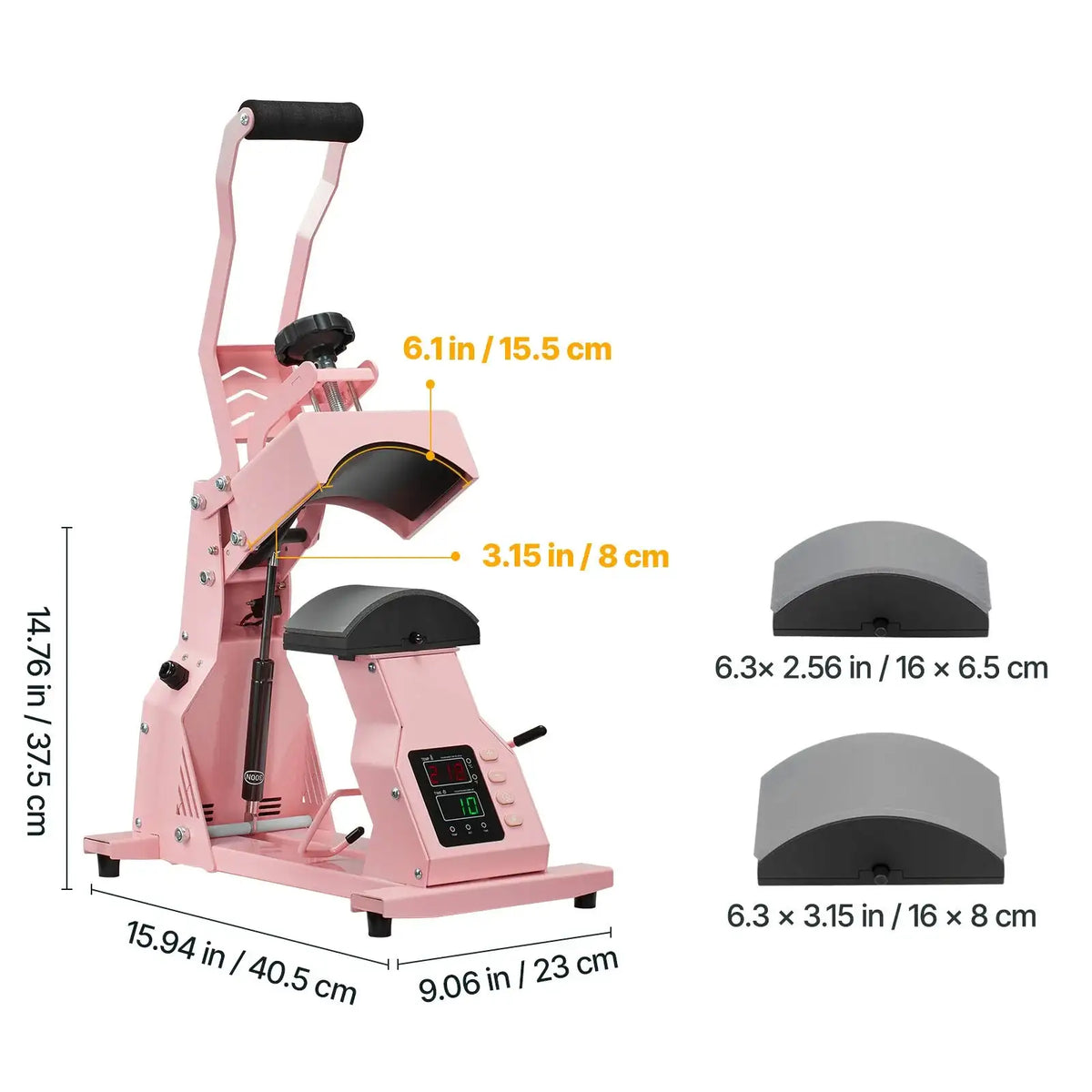 Hat Heat Press With Interchangeable Platens Pink 2in1 / United States