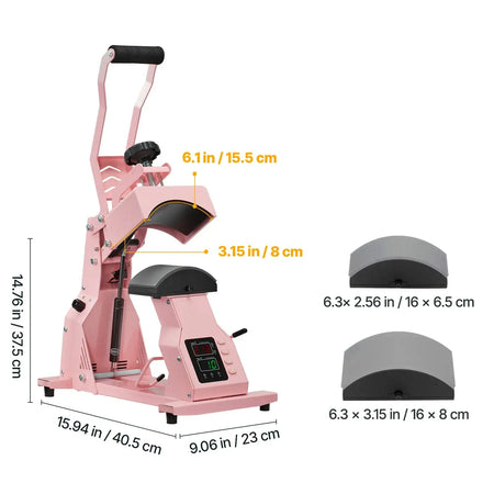Hat Heat Press With Interchangeable Platens Pink 2in1 / United States