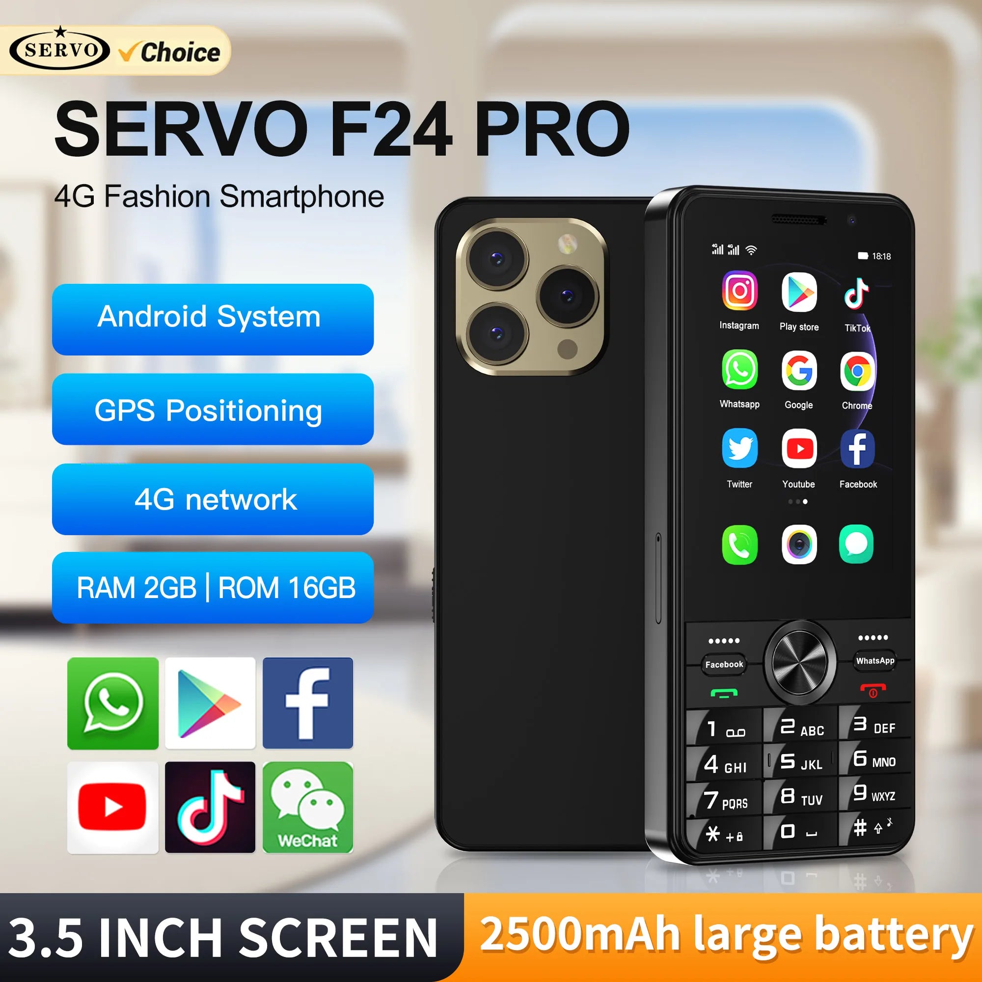SERVO F24 PRO &ndash; 4G LTE Android Smartphone With Play Store