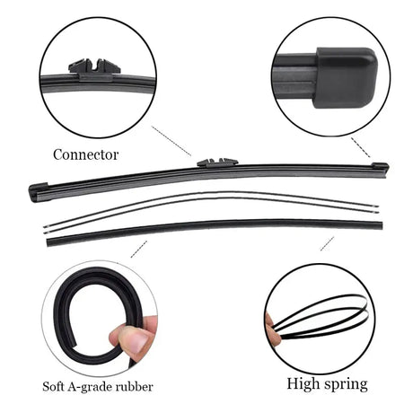 Misima Windshield Windscreen Wiper Blades For Ford Edge MK2 2015 - 2019 Front Rear Window Wiper Set 2016 2017 2018 by InterCyprus Trading Ltd