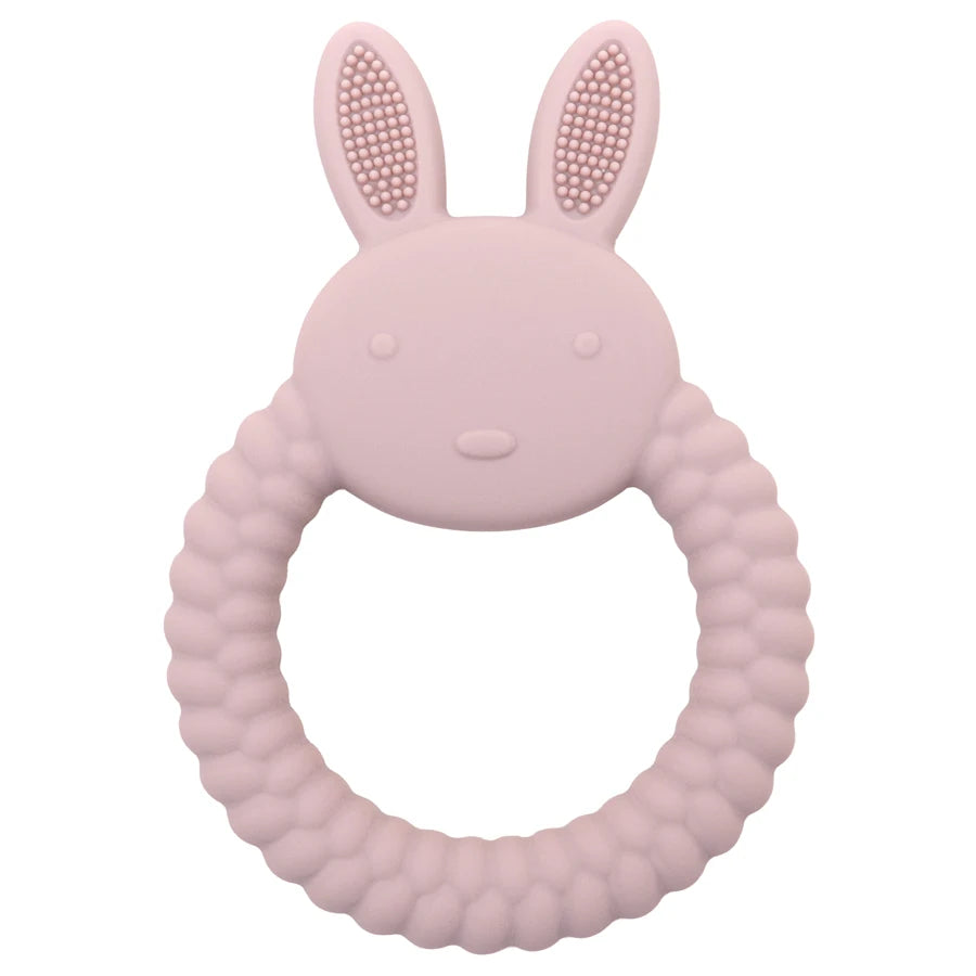 Muslin Life BPA-Free Silicone Baby Teether - Cute Cartoon Rabbit Design 010 Light pink