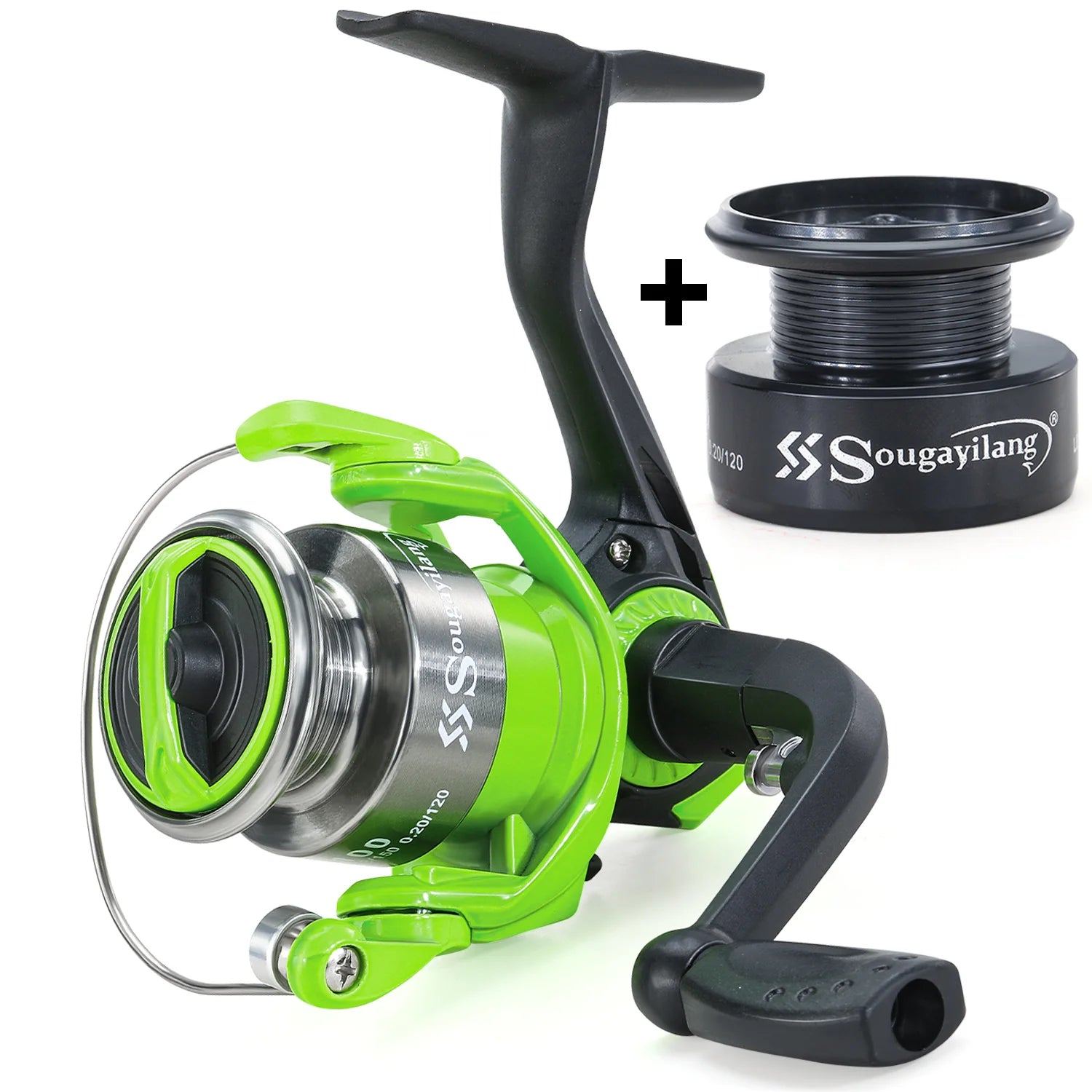 Sougayilang 4-Color Spinning Reels - Lightweight &amp; Durable for Freshwater and Saltwater Green