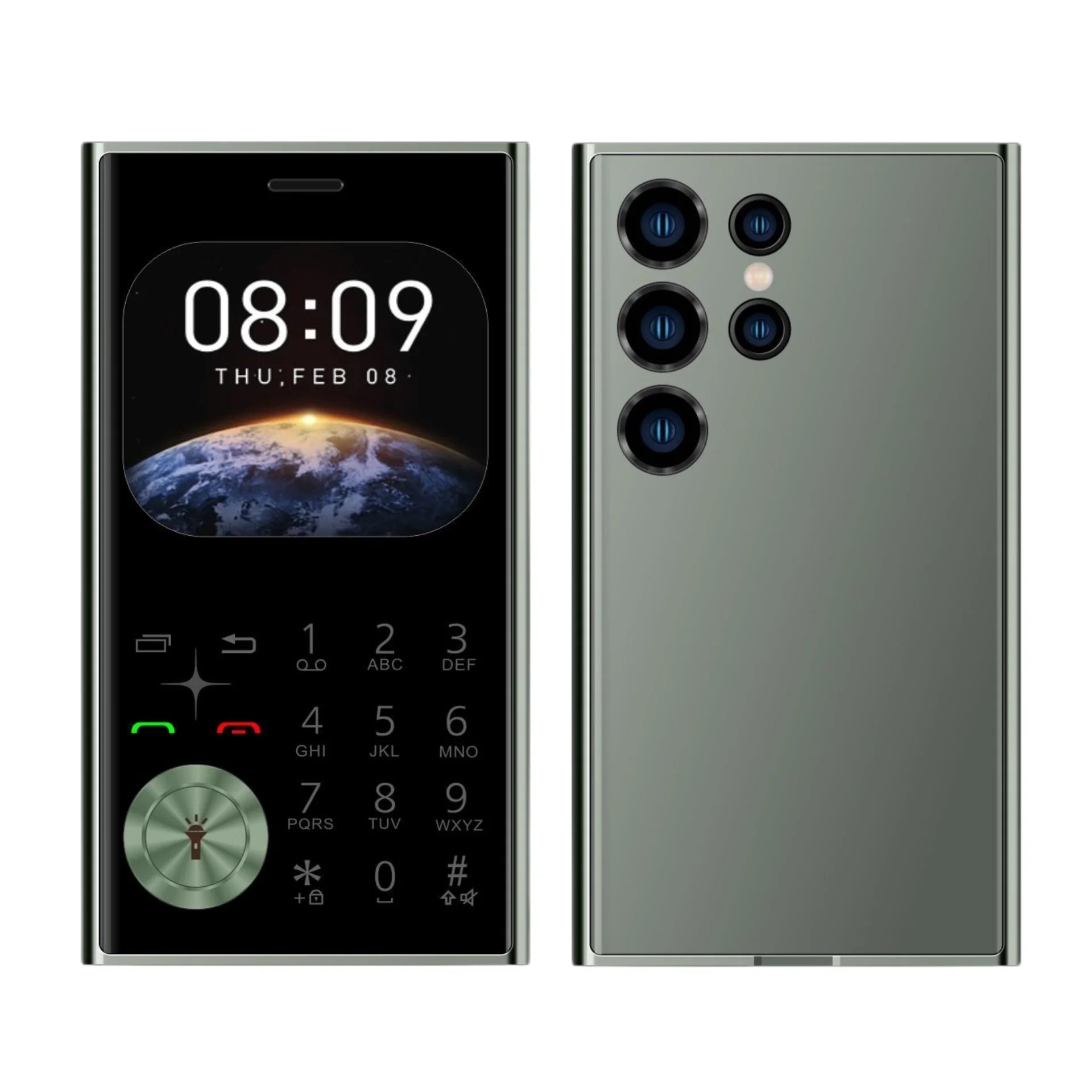 Credit Card Size Mini Phone &ndash; Ultra Thin 2.0 Display green / Standard