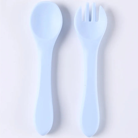 CZSAE Silicone Baby Spoon Set &ndash; Soft and Safe Feeding Solution Sky Blue