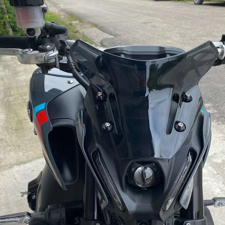 Déflecteur de pare-brise Yamaha MT-09 SP pour MT-09 et FZ-09, Gris, Transparent, Noir