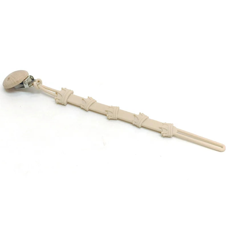 Pacifier Chain Clip &ndash; Multi-Functional Silicone Anti-Drop Design Beige