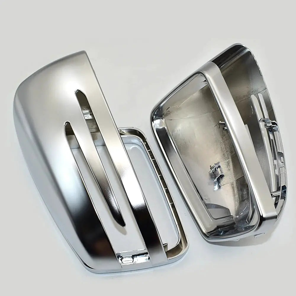 Side Door Mirror Covers Matte Chrome for Mercedes-Benz W204 W212 by InterCyprus Trading Ltd