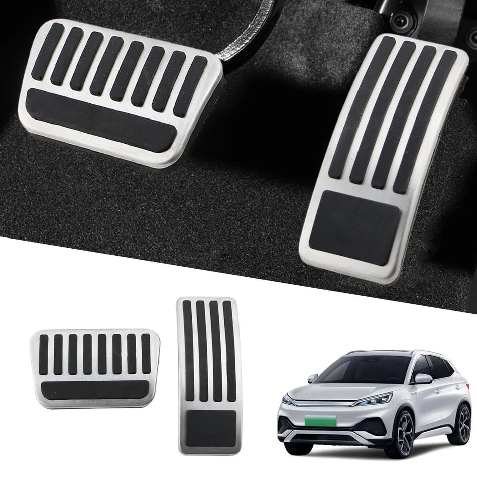 Капаци за педали BYD Atto 3, нехлъзгащи се за газ и спирачка с неръждаема стомана и гума