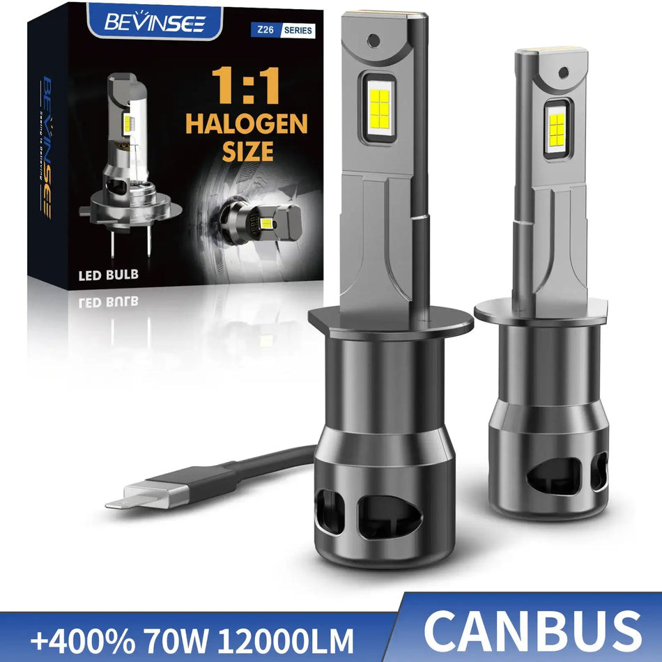 Bevinsee 70W 12000LM LED Mistlampen H1 H3 CANBUS 12V 6000K