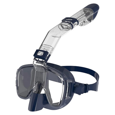 Underwater Snorkeling Half Face Mask Set - Fogless View Navy Blue / S/M