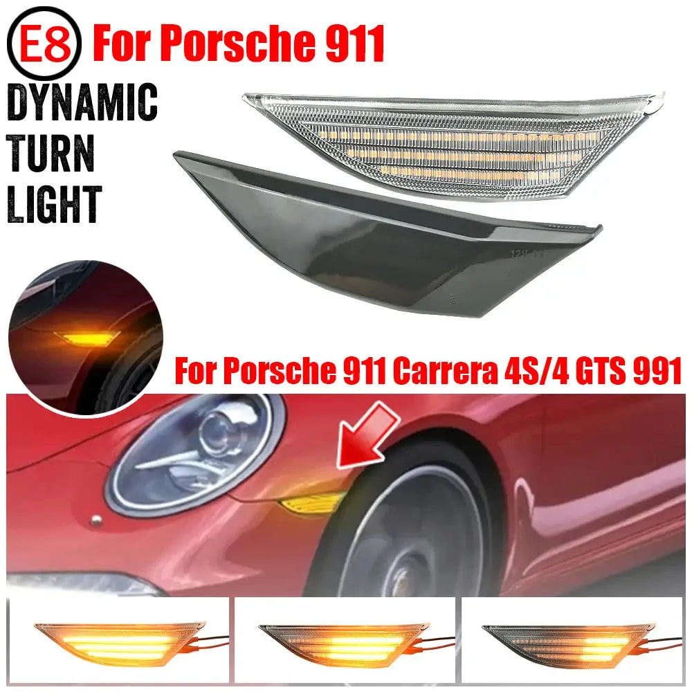 Dynamic LED Side Marker Turn Signal Light For Porsche 718 Boxster Cayman 911 981 982 991 by InterCyprus Trading Ltd