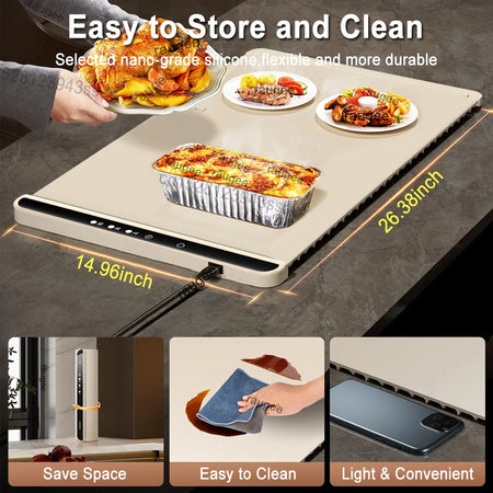 Electric Warming Tray Food Warmer Plate &ndash; Fast Heating
